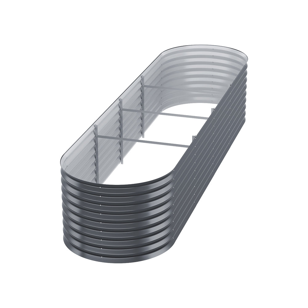 Greenfingers Oval Planter Box 320x80x56cm Aluminium Grey