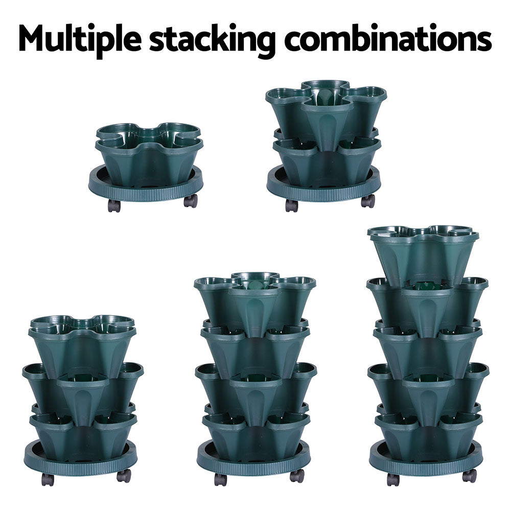 5-Tier Stackable Garden Bed, Automatic Drainage - Greenfingers