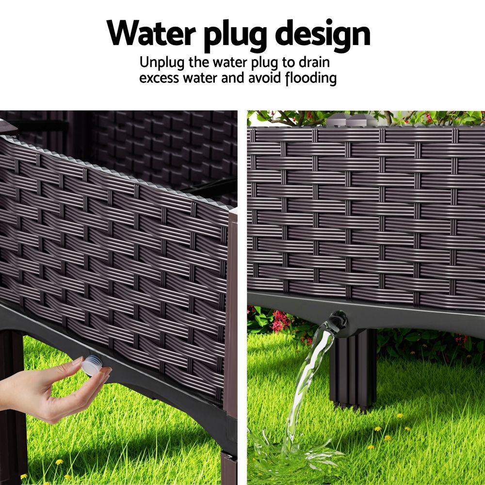 Green Fingers Raised Garden Bed 120x40x36cm PP Planter Box