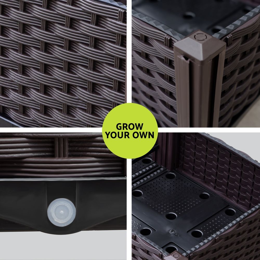 Green Fingers Raised Garden Bed 120x40x36cm PP Planter Box