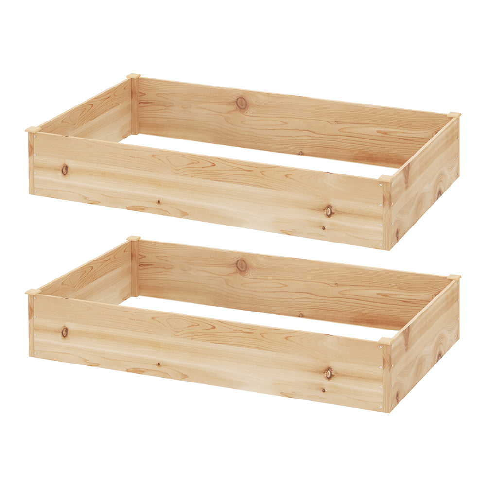 Greenfingers Wooden Raised Garden Bed 150x90x30cm Planter Box Natural