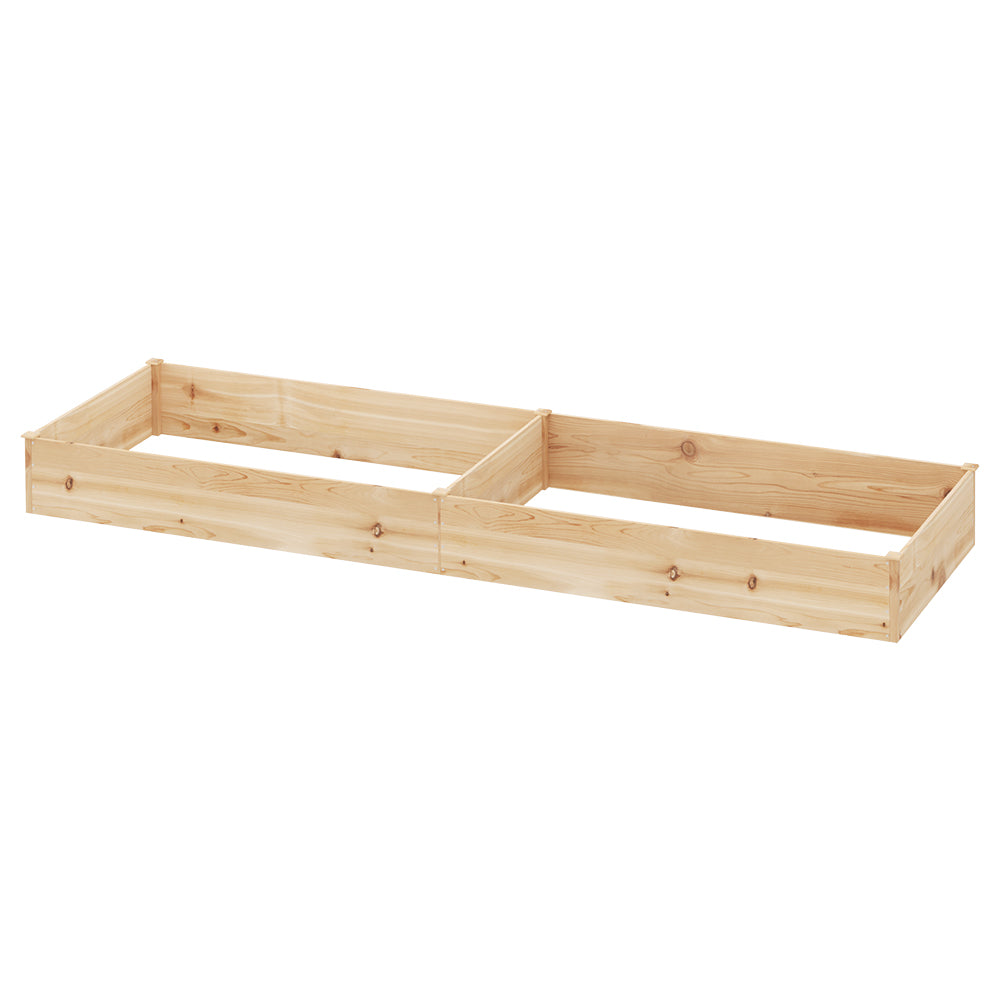 Greenfingers Wooden Raised Garden Bed 150x90x30cm Planter Box Natural