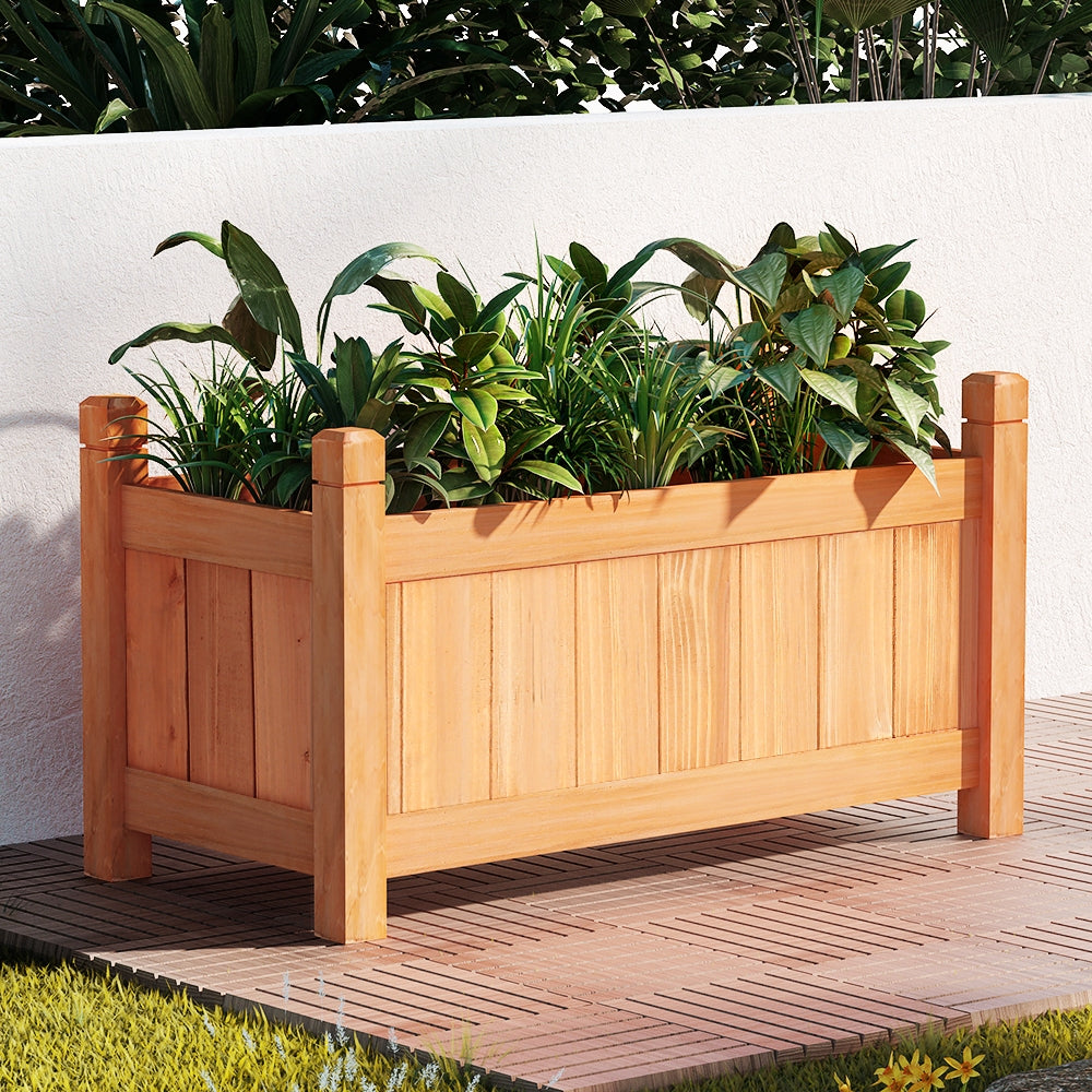 Green Fingers Wooden Garden Bed Raised Planter Box 60x30x33cm