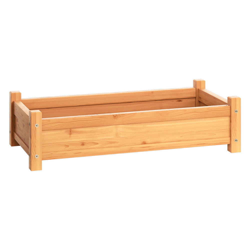 Solid Fir Wood Garden Bed with Raised Legs, 65x33x16cm