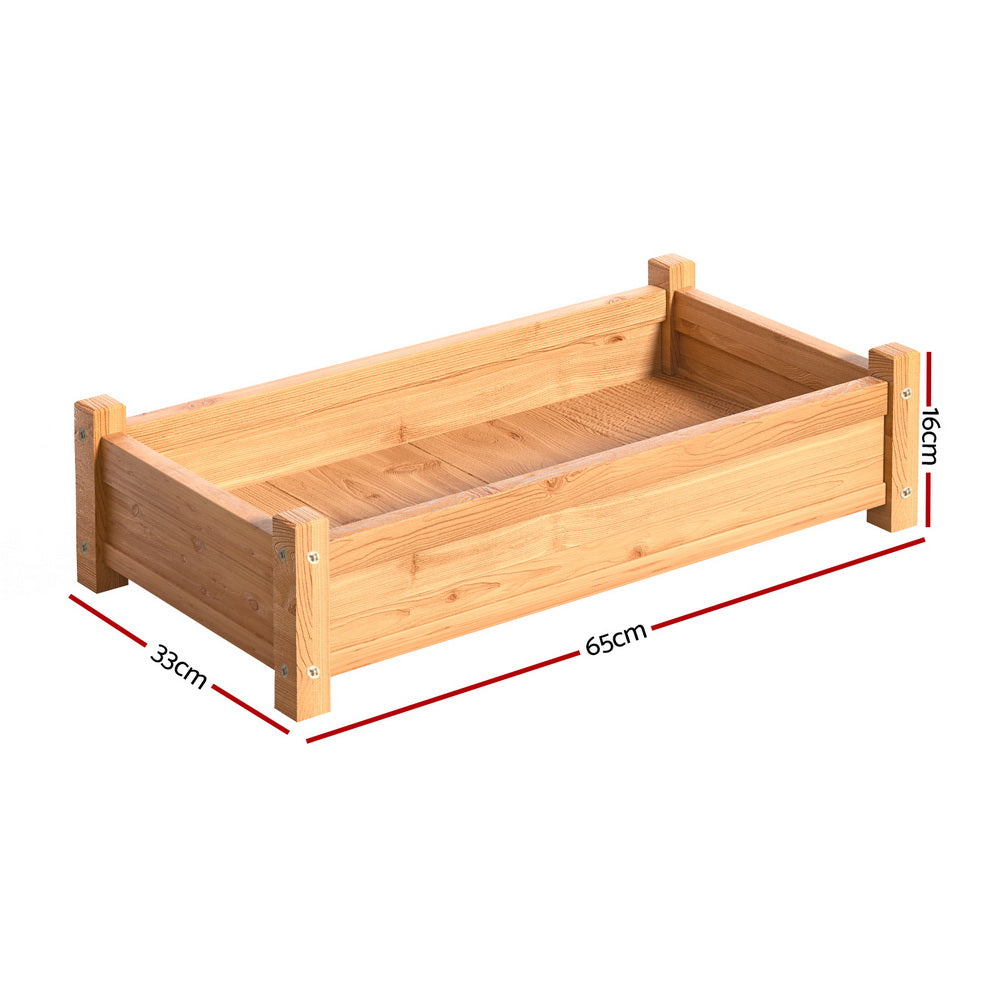 Solid Fir Wood Garden Bed with Raised Legs, 65x33x16cm