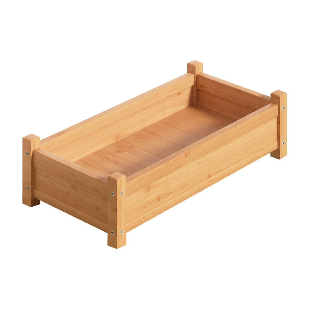 Solid Fir Wood Garden Bed with Raised Legs, 65x33x16cm