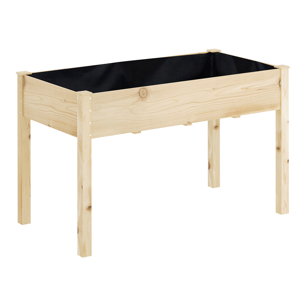 Green Fingers 120x60x80cm Wooden Raised Garden Planter Box Natural