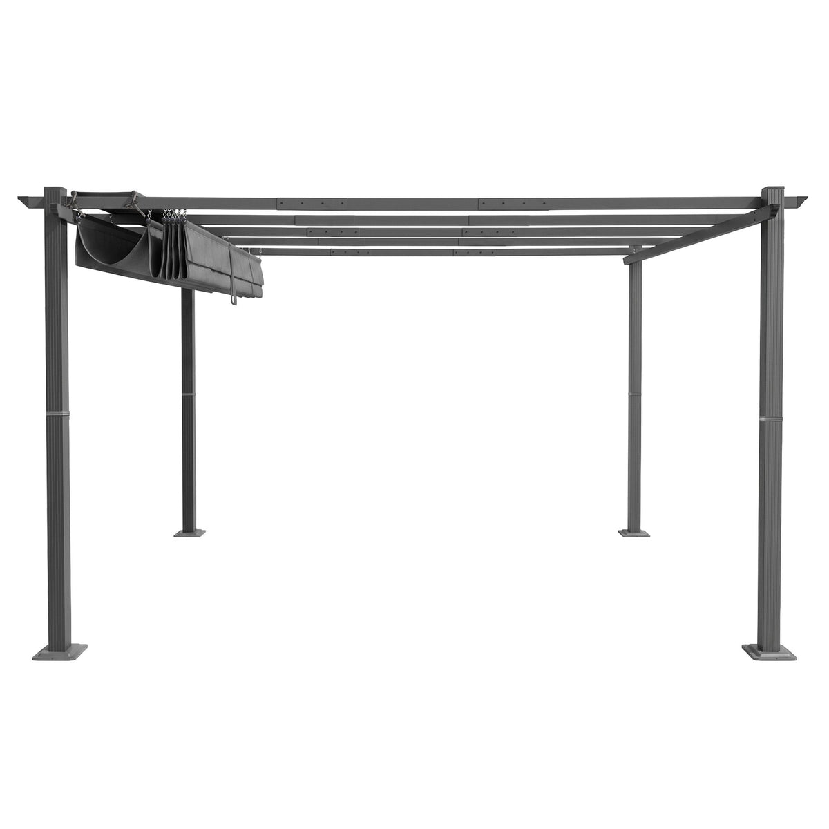 Instahut Gazebo Garden Pergola Aluminium Adjustable Canopy 3x4m Grey