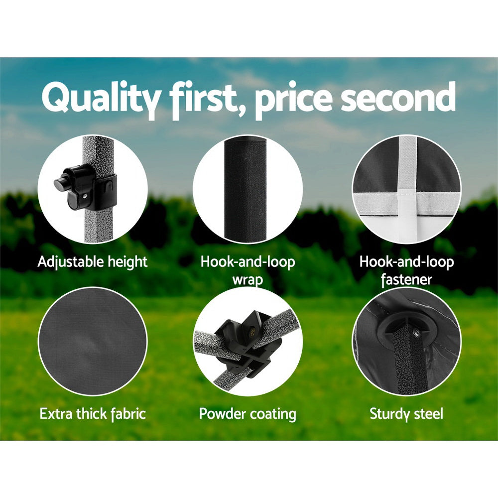 Instahut 3x4.5m Pop Up Gazebo 500D Black