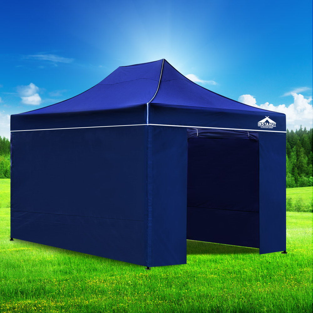 Instahut 3x4.5m Pop Up Gazebo Marquee Tent Blue