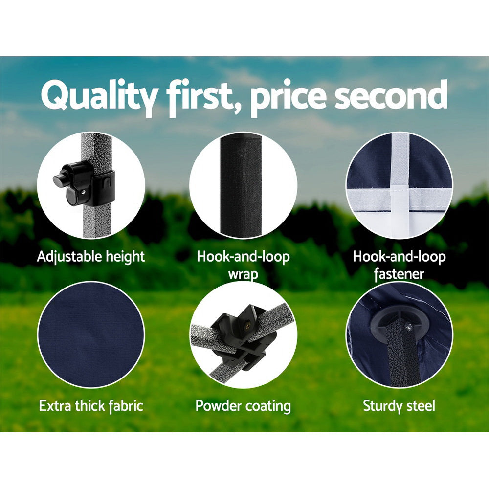Instahut 3x4.5m Pop Up Gazebo Marquee Tent Navy