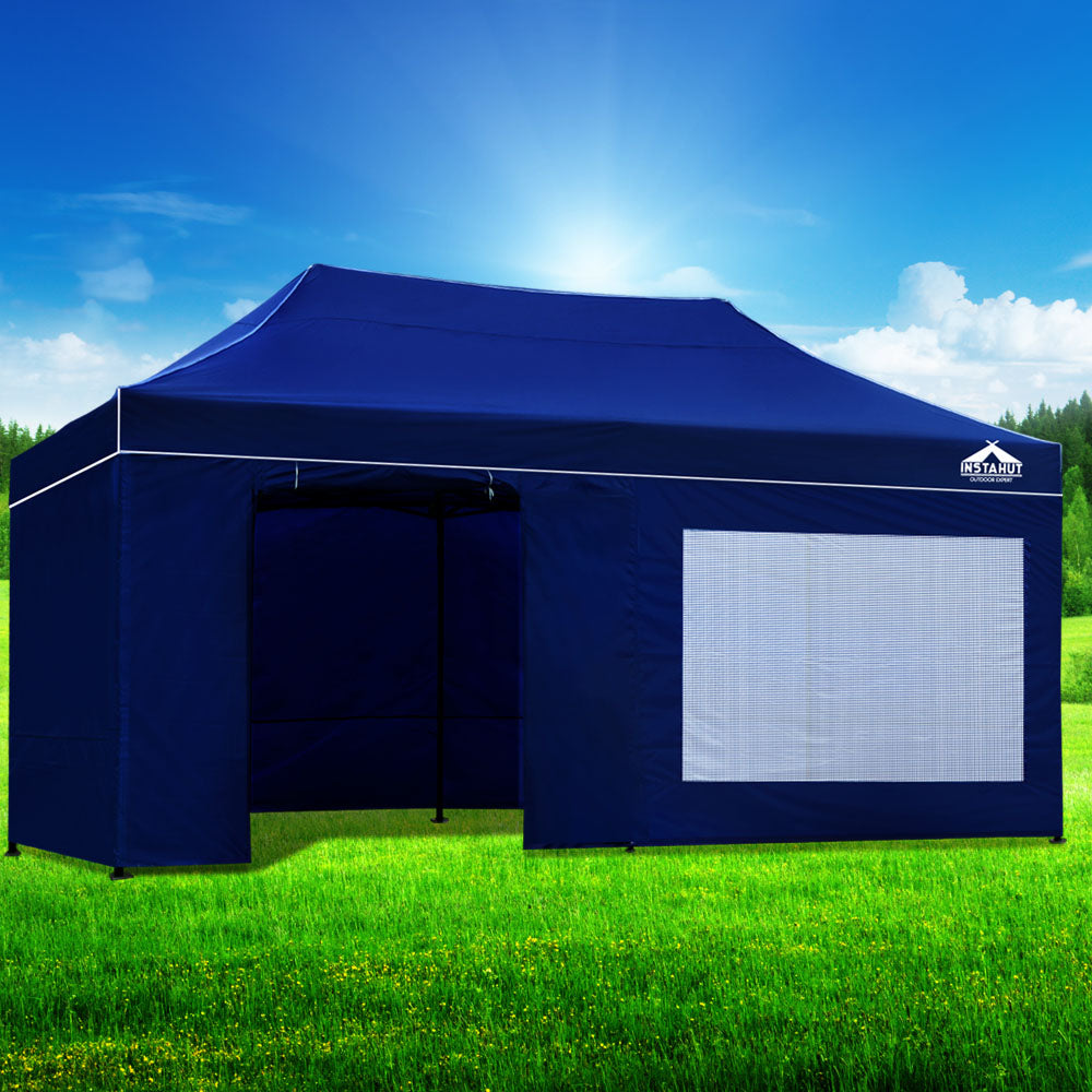 Instahut 3x6m Pop-Up Gazebo Marquee Tent Blue