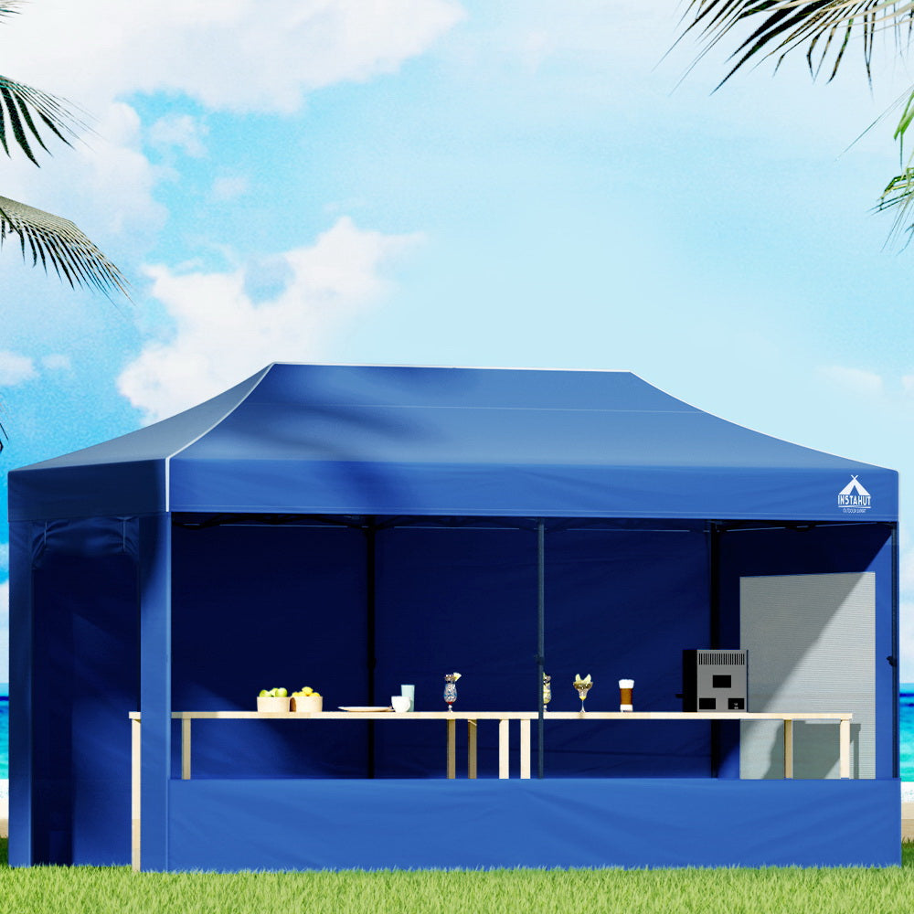 Instahut 3x6m Pop-Up Gazebo Marquee Tent Blue