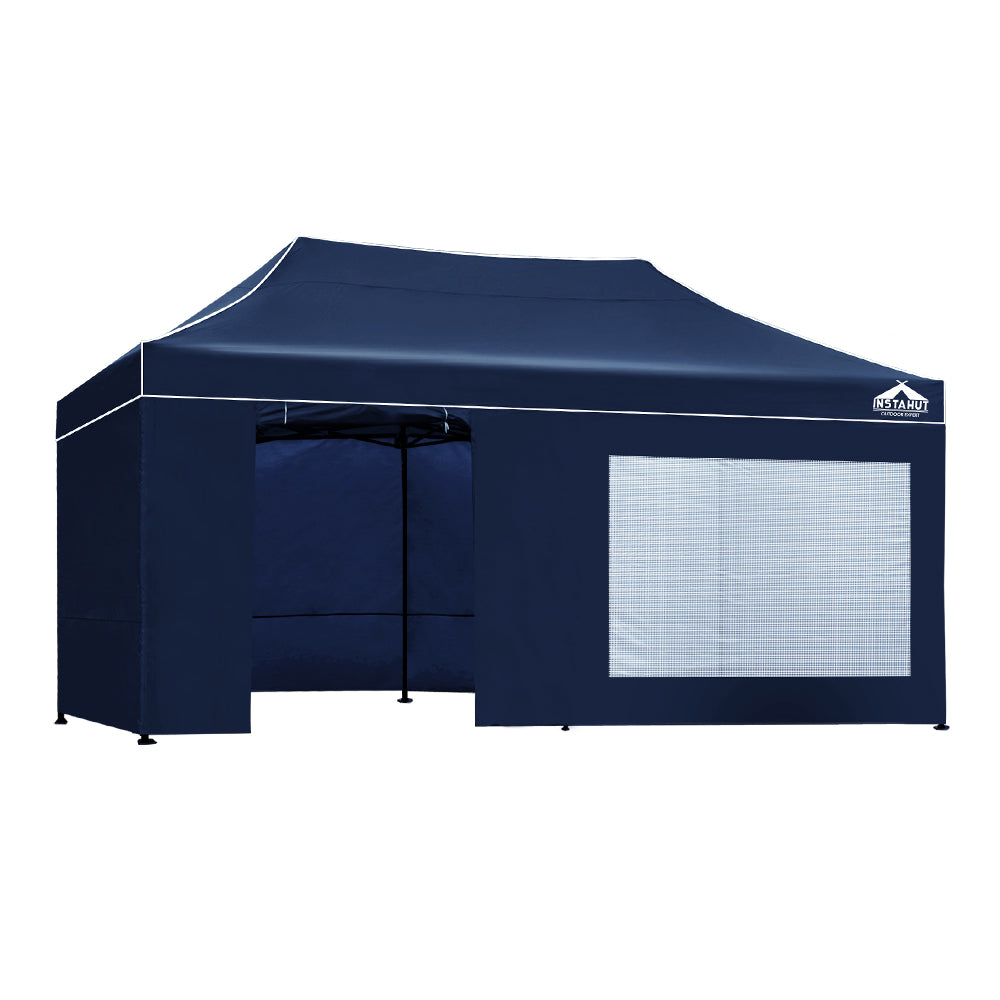 Instahut Gazebo 3x6 Pop Up Marquee Folding Tent Wedding Gazebos Camping Outdoor Shade Canopy Navy