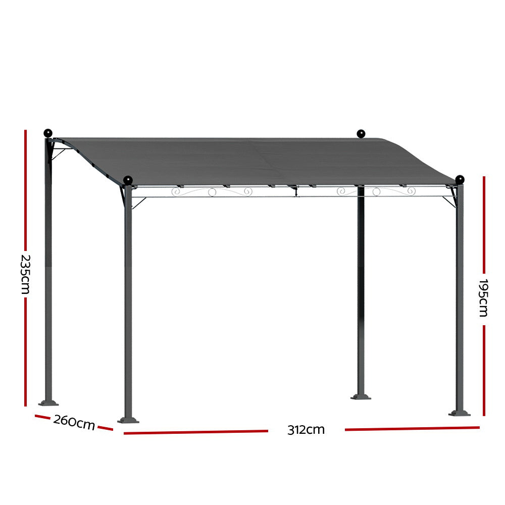 Instahut 3m Iron Art Gazebo Marquee Outdoor Event Tent Grey