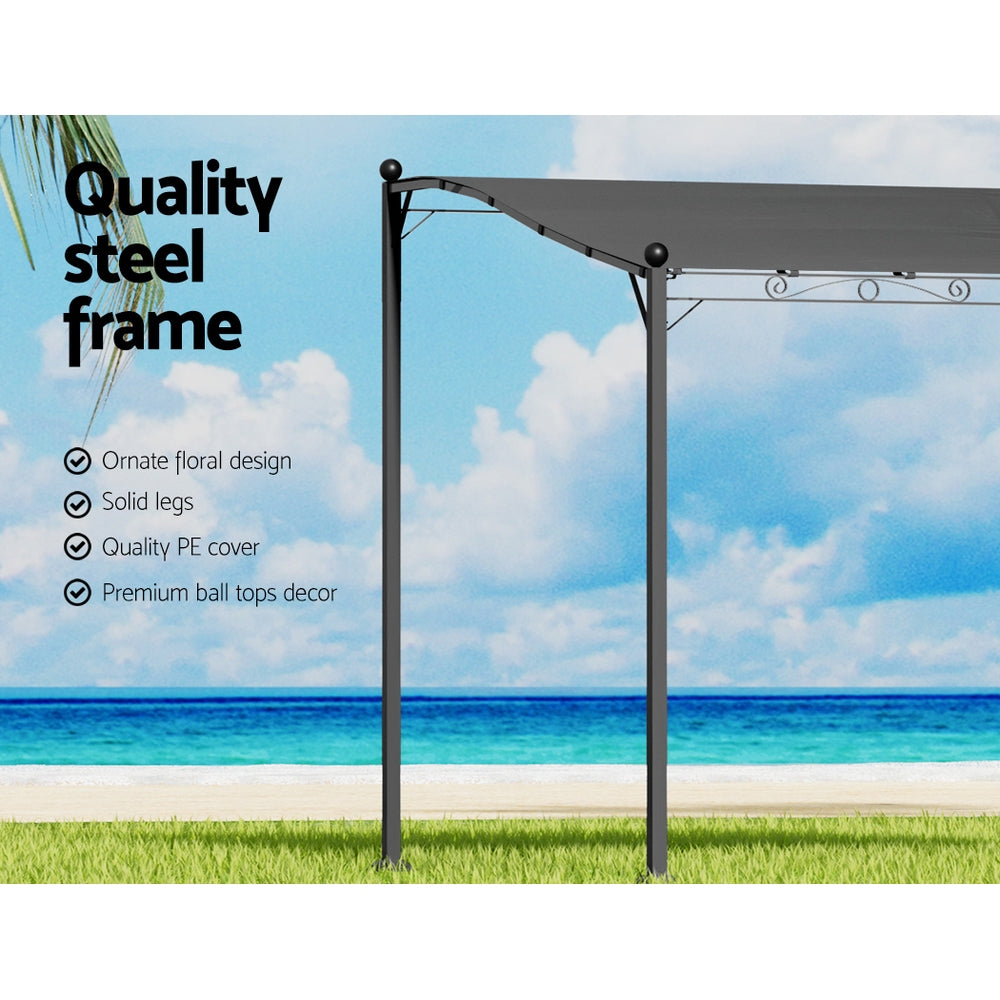 Instahut 3m Iron Art Gazebo Marquee Outdoor Event Tent Grey