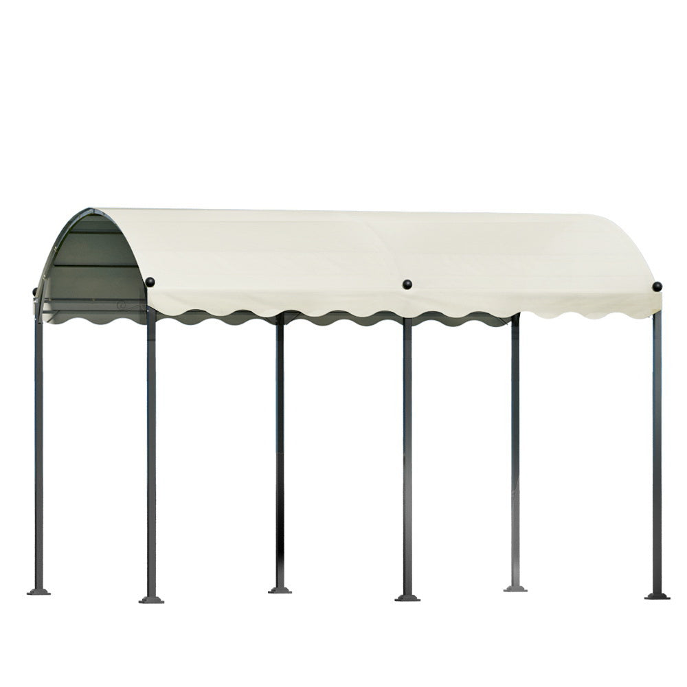 Instahut 4x3m Iron Art Gazebo Marquee Beige Outdoor Event Tent