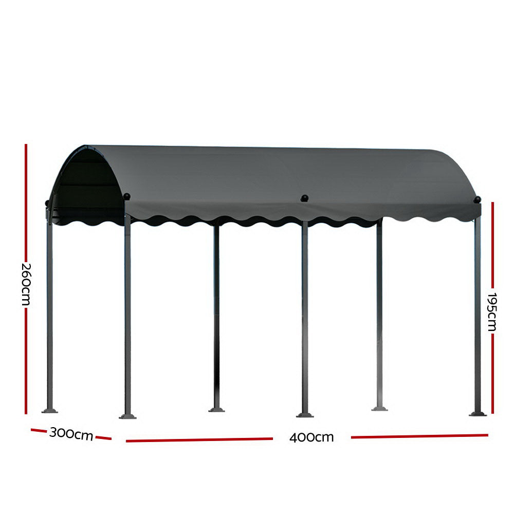 Instahut 4x3m Iron Art Gazebo Marquee Grey