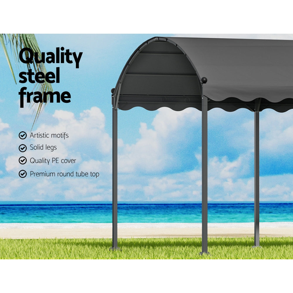 Instahut 4x3m Iron Art Gazebo Marquee Grey