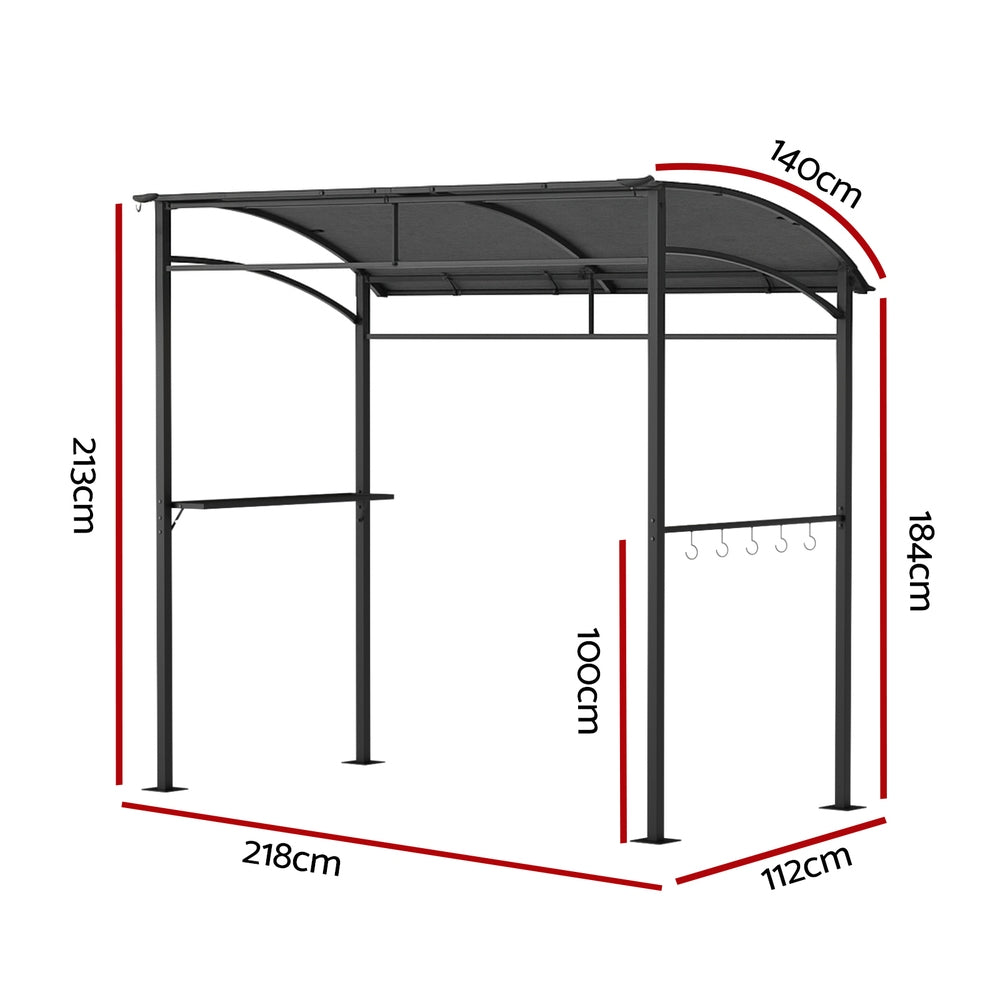 Instahut Outdoor Grill Gazebo BBQ Marquee Grey