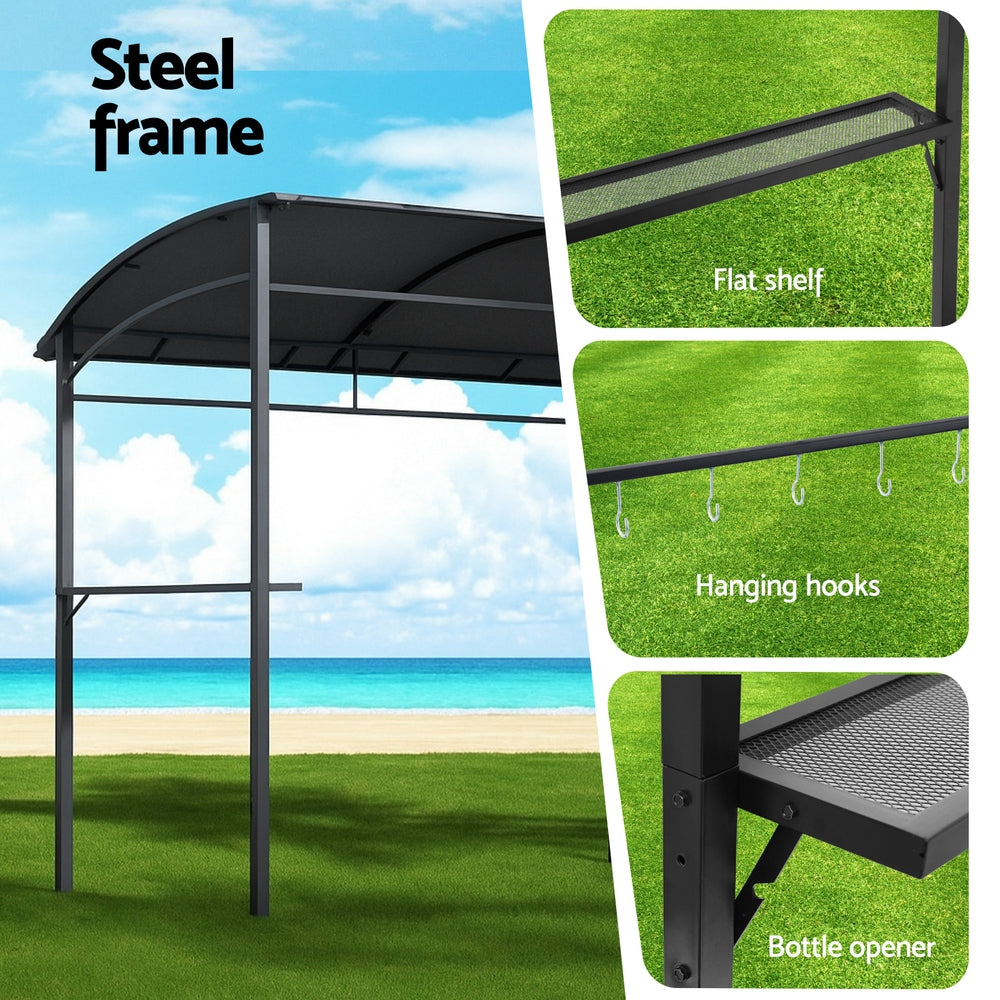 Instahut Outdoor Grill Gazebo BBQ Marquee Grey