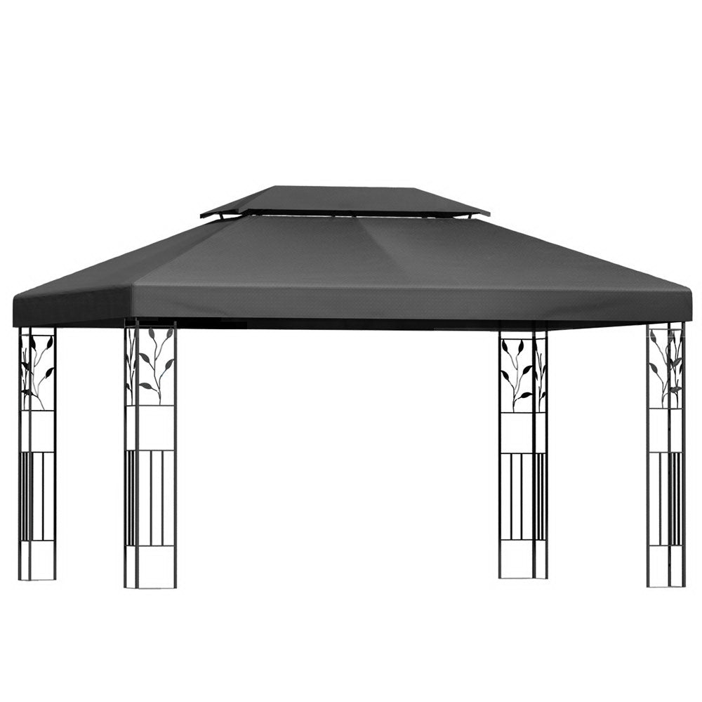 Instahut 4x3m Iron Art Gazebo Outdoor Marquee Tent Grey