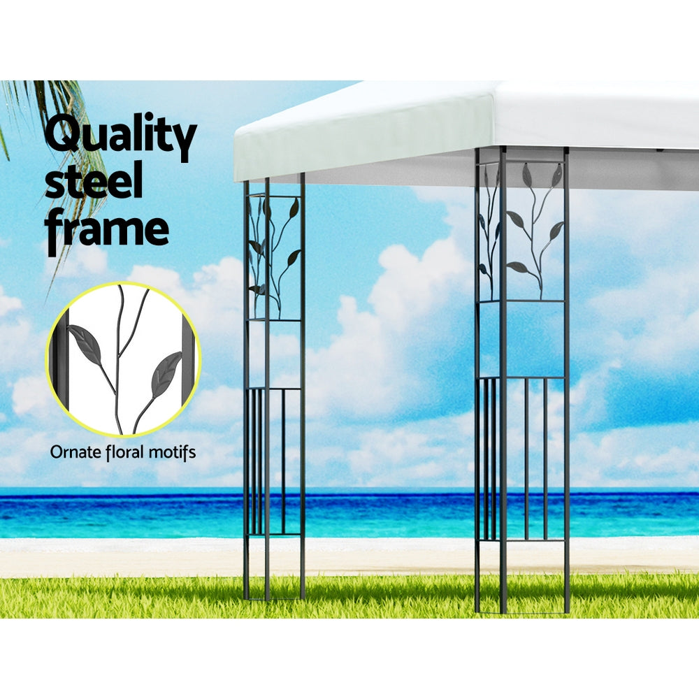 Instahut 4x3m Gazebo Wedding Party Tent Iron Art White