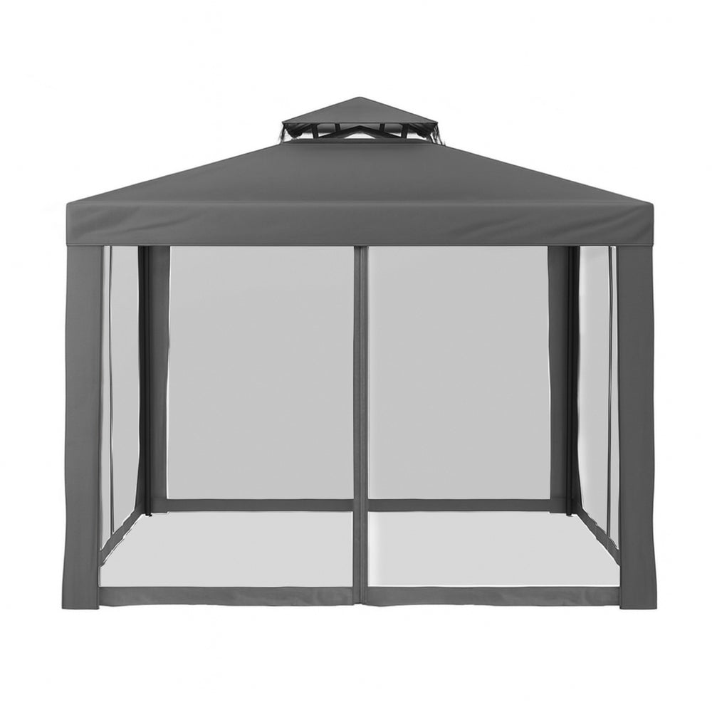 Instahut 3m Outdoor Event Gazebo Marquee Mesh Wall Canopy Grey