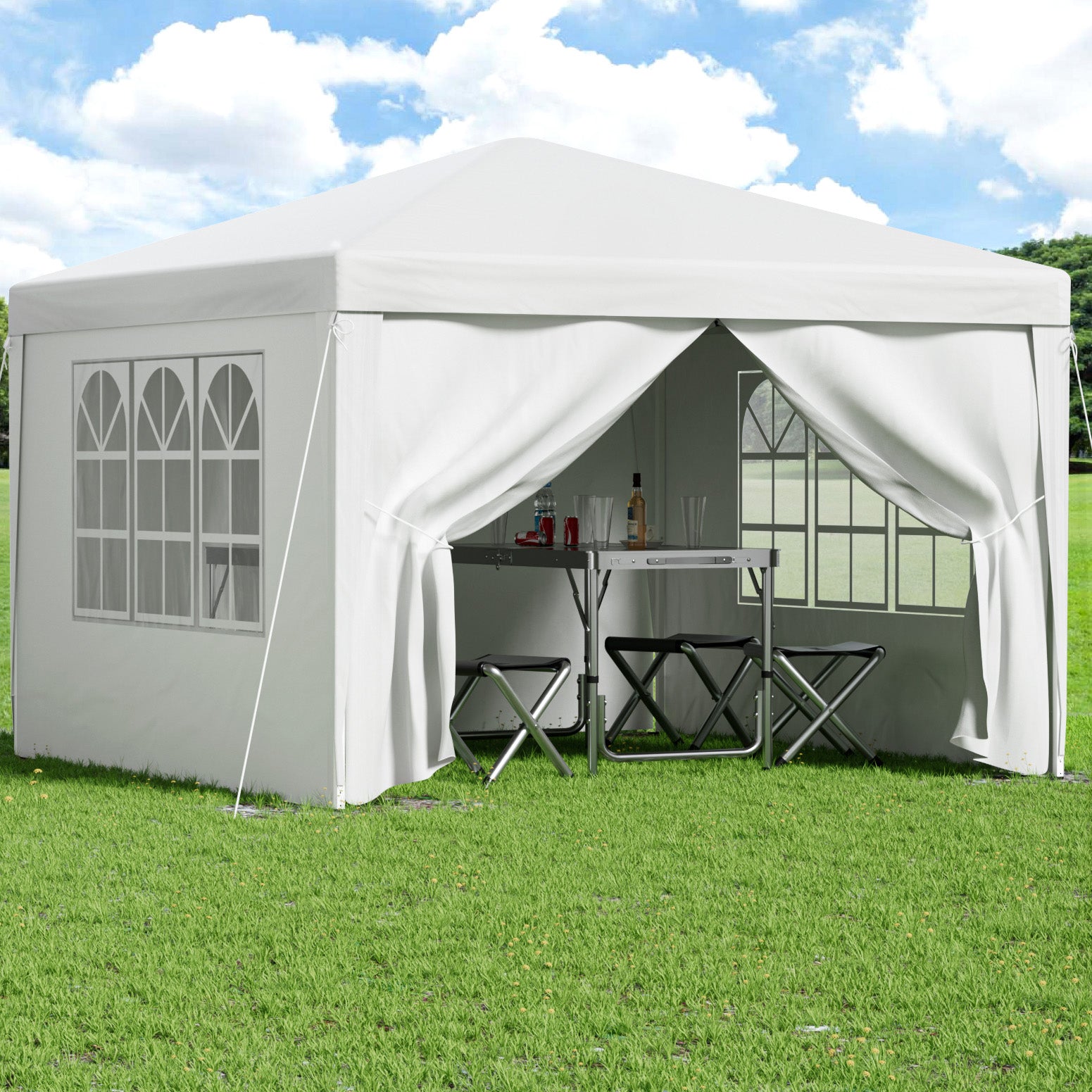 Instahut 3x3m Pop Up Gazebo Marquee Tent White