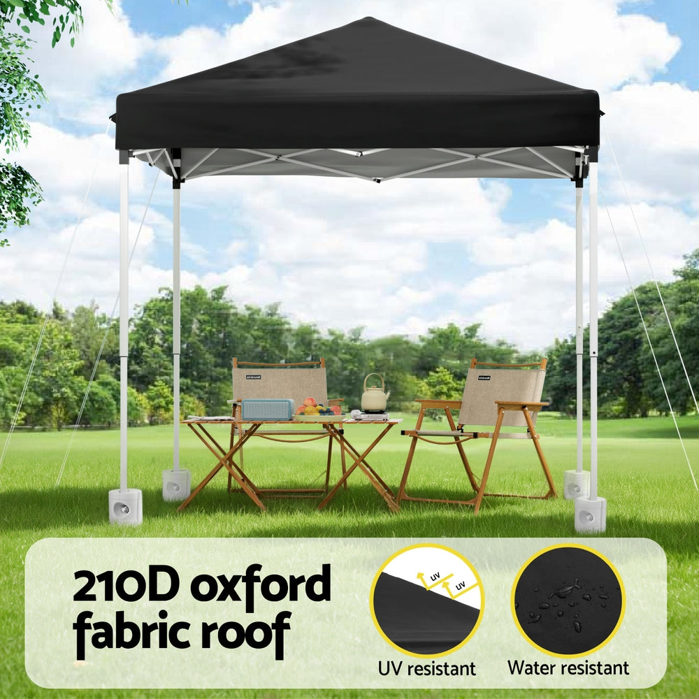 Instahut 2x2m Outdoor Gazebo Black Marquee Shade with Base Pods