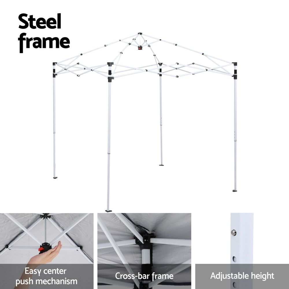 Instahut 2x2m Outdoor Gazebo Black Marquee Shade with Base Pods