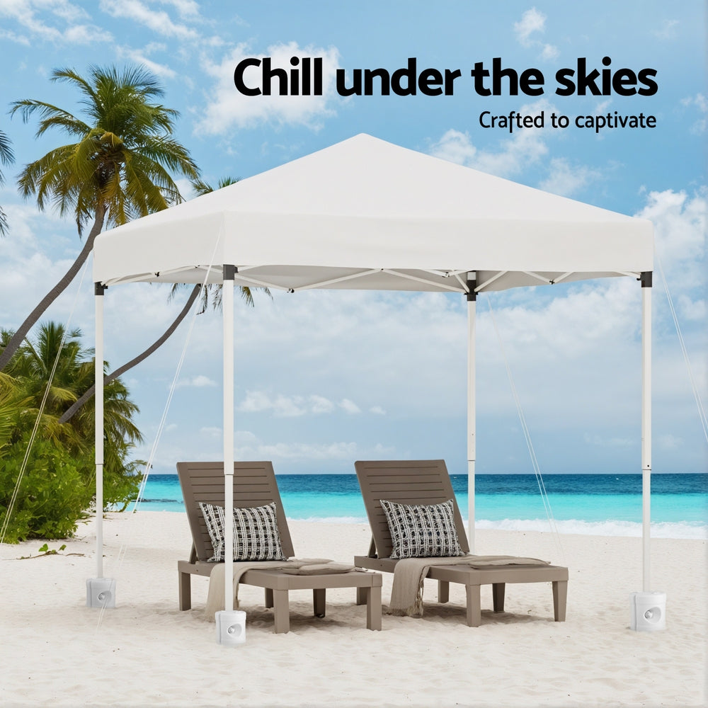 Instahut 2x2m Outdoor Gazebo Marquee Shade White with Base Pods