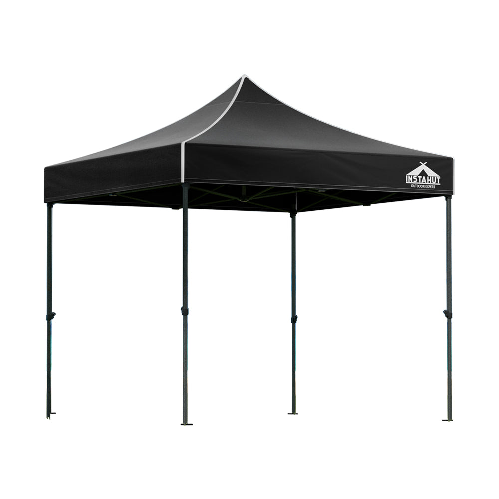 Instahut 3x3 Pop Up Gazebo Marquee 500D Black with Base Pods