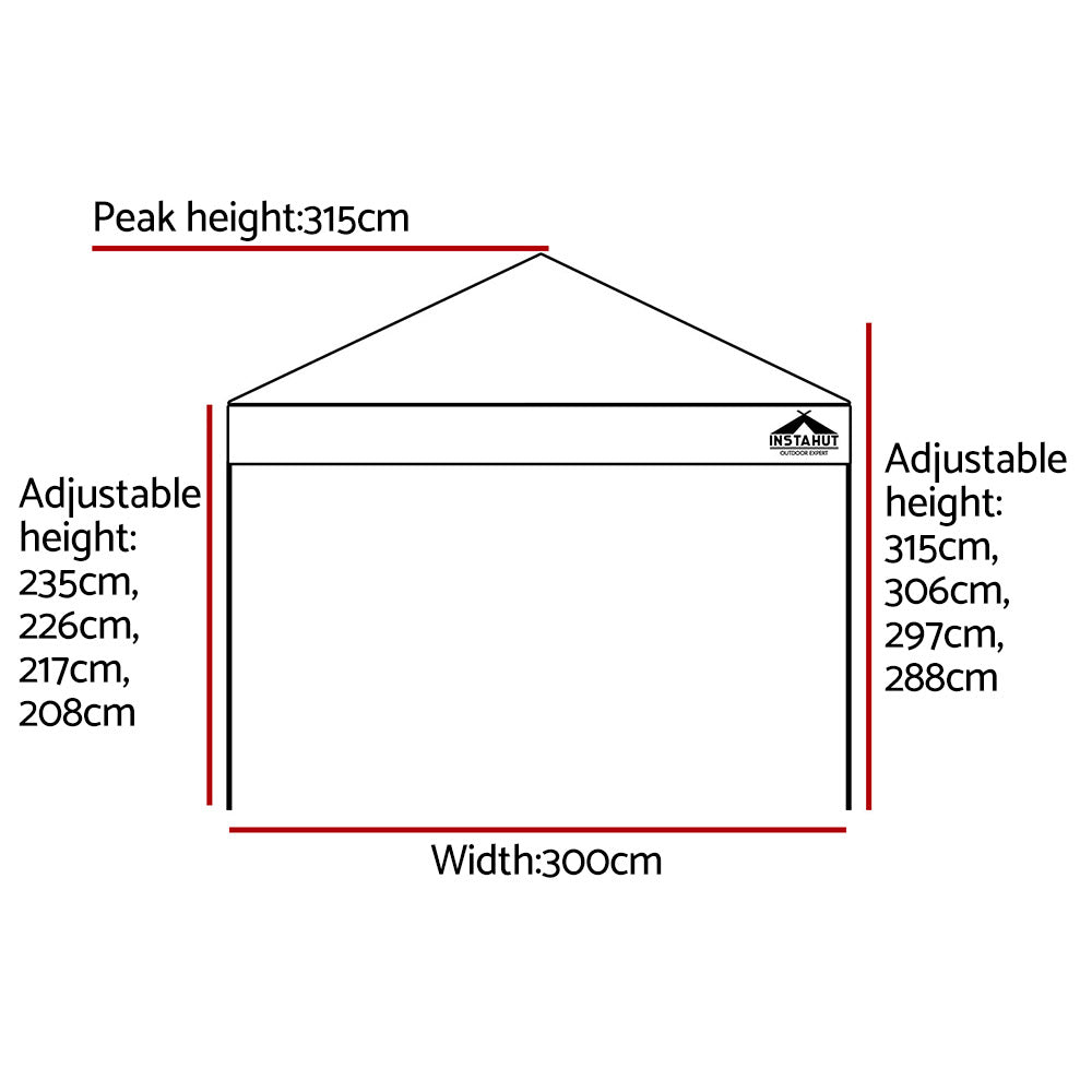 Instahut Gazebo Pop Up Marquee 3x3m Folding Tent Wedding Outdoor Camping Canopy Gazebos Shade Blue