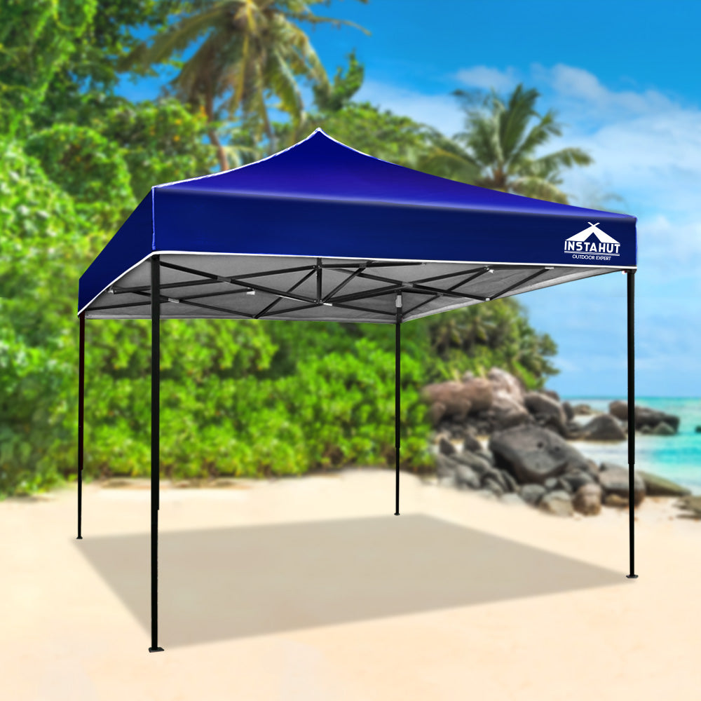 Instahut Gazebo Pop Up Marquee 3x3m Folding Tent Wedding Outdoor Camping Canopy Gazebos Shade Blue