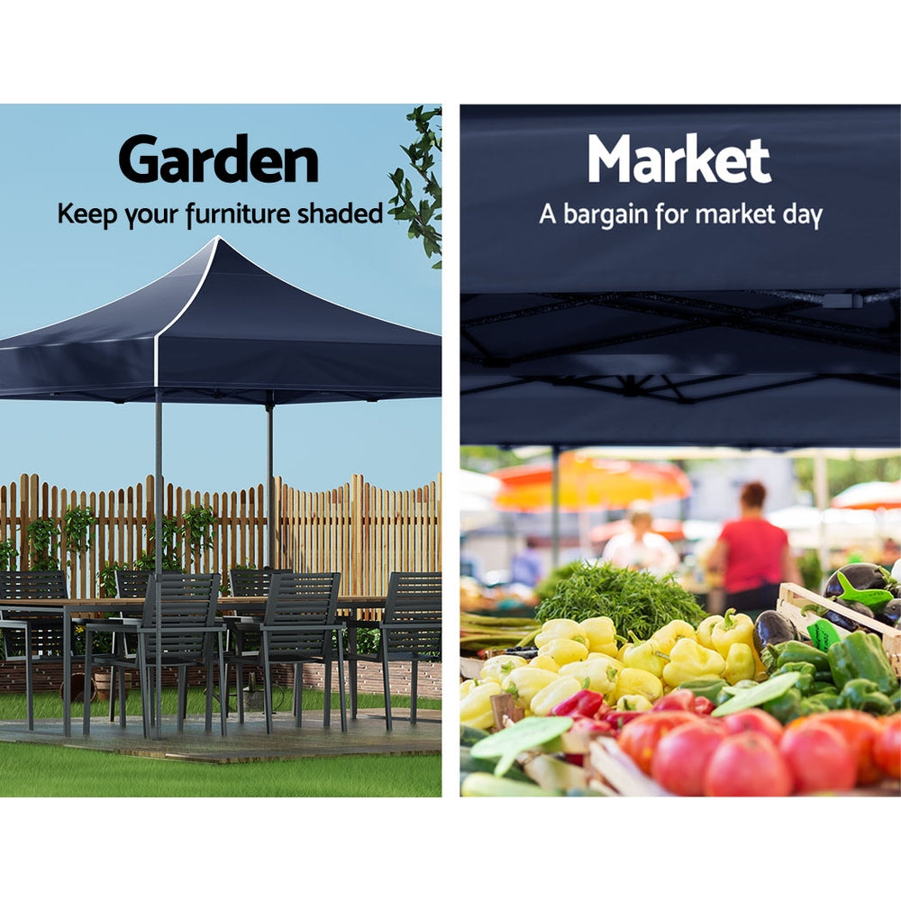 Instahut 3x3m Pop Up Gazebo Folding Tent Navy