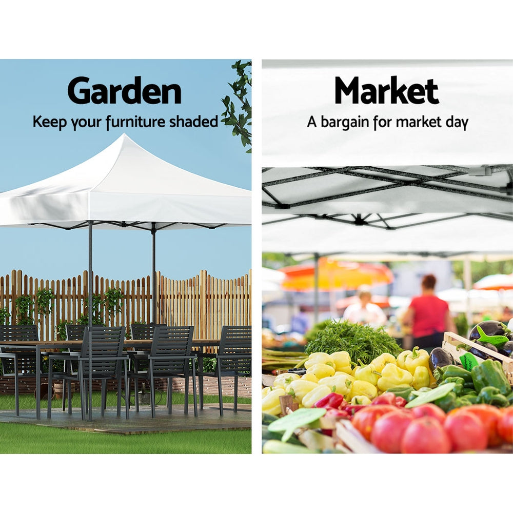 Instahut 3x3 Pop Up Gazebo 500D Oxford White