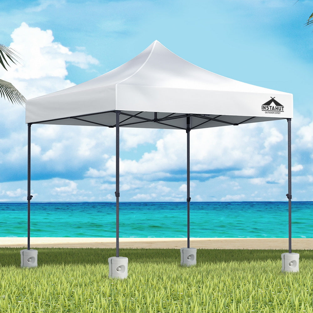Instahut Pop Up Gazebo 3x3 Marquee Folding Outdoor Shade Canopy White