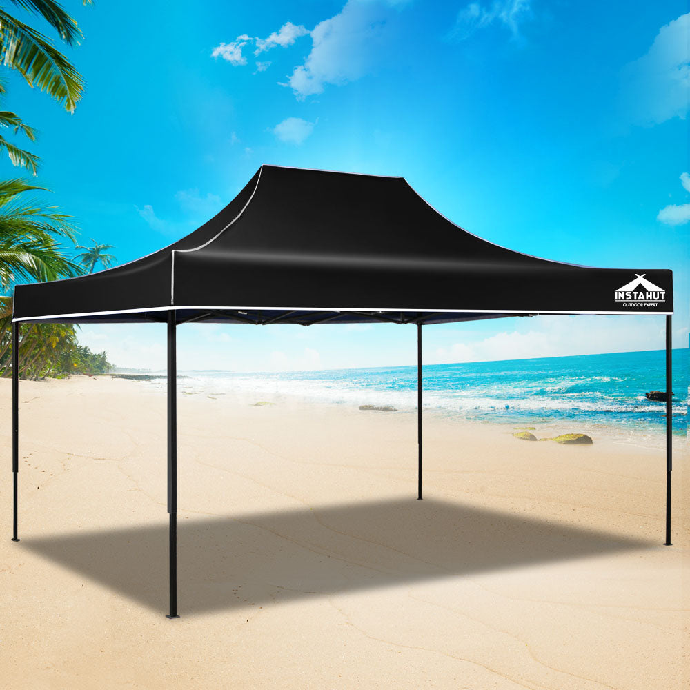 Instahut 3x4.5 Pop Up Gazebo 500D Black