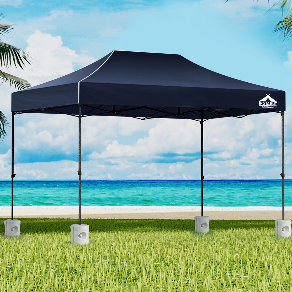 Instahut Pop Up Gazebo 3x4.5m Folding Outdoor Marquee Navy