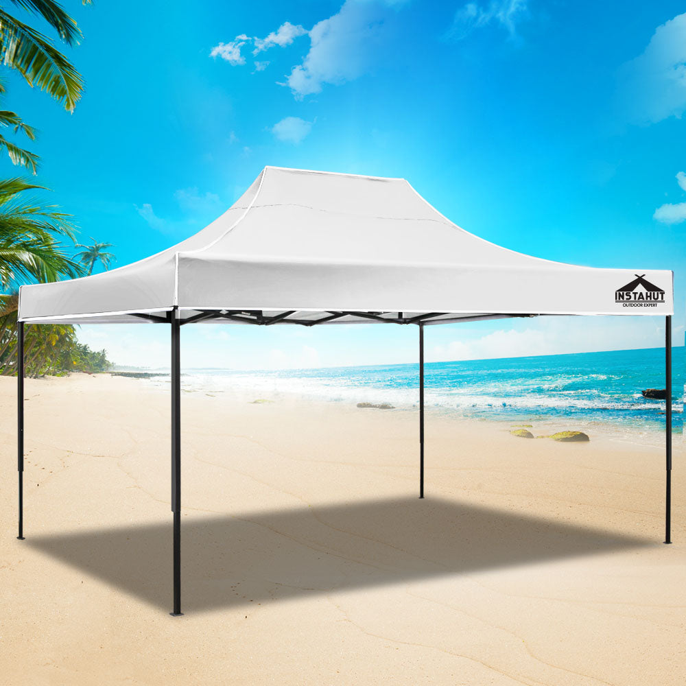 Instahut Gazebo Pop Up Marquee 3x4.5m Folding Tent Wedding Outdoor Camping Canopy Gazebos Shade White