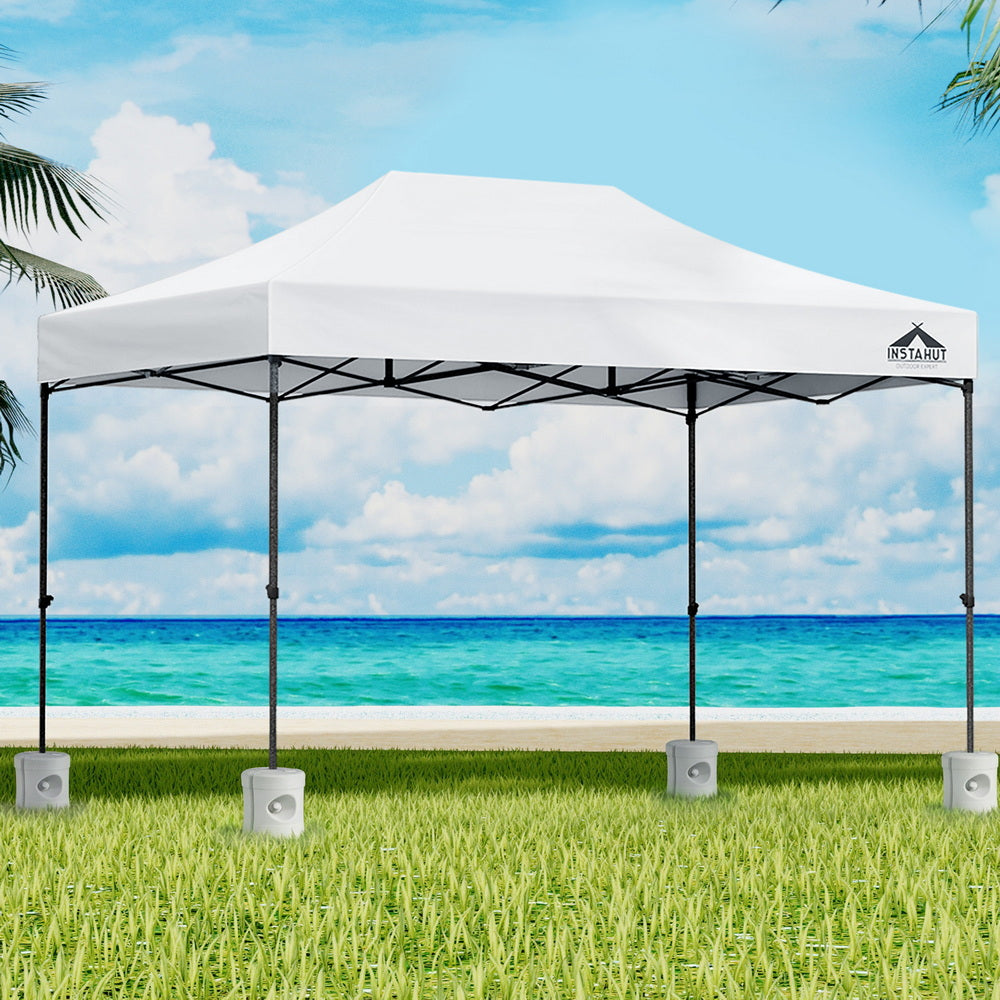 Instahut Pop Up Gazebo 3x4.5m Outdoor Folding Marquee White