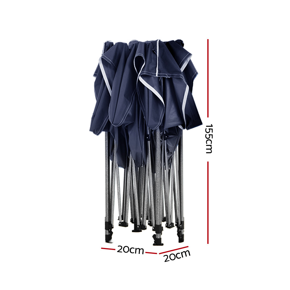 Instahut 3x6m Pop Up Gazebo Marquee 500D Oxford Navy