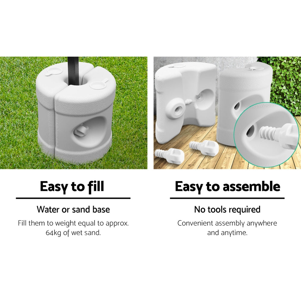 Instahut Gazebo Base Pod Kit 4 Pack White