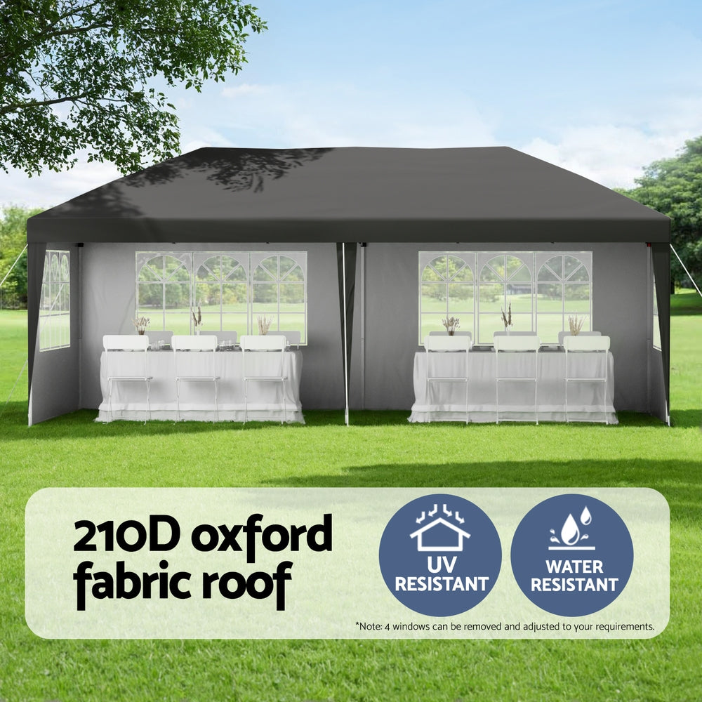 Instahut 3x6m Pop Up Gazebo Marquee Canopy Grey