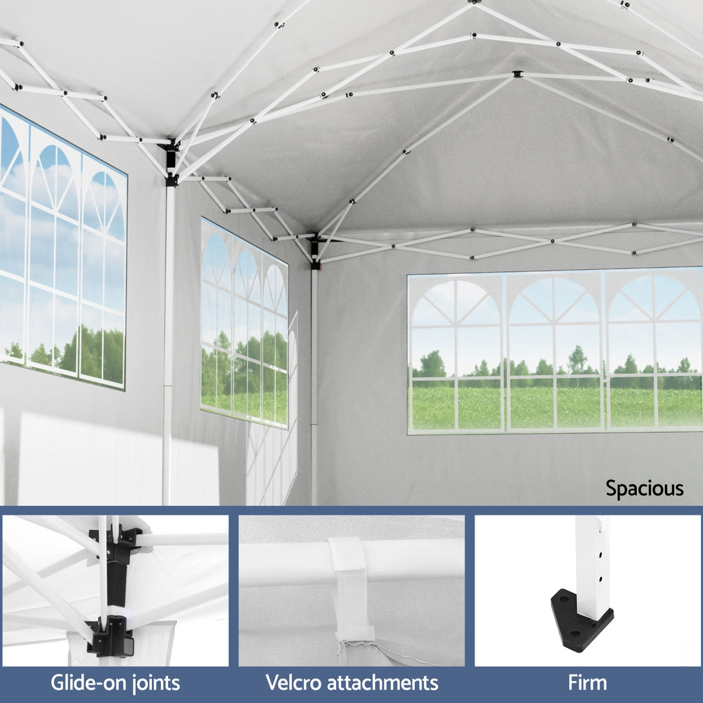 Instahut 3x6m Pop Up Gazebo Marquee Canopy Grey