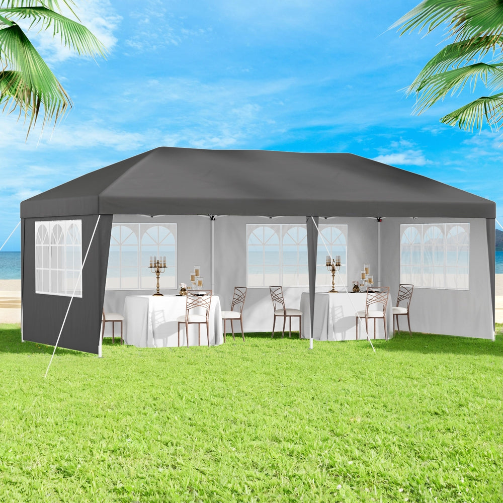 Instahut 3x6m Pop Up Gazebo Marquee Canopy Grey
