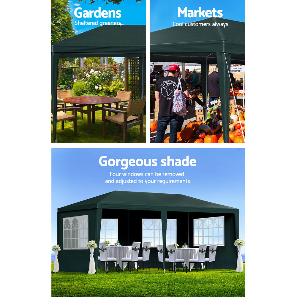 Instahut 3x6m Gazebo Marquee Wedding Party Tent Green