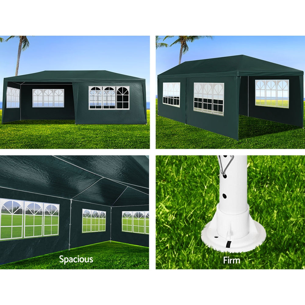 Instahut 3x6m Gazebo Marquee Wedding Party Tent Green