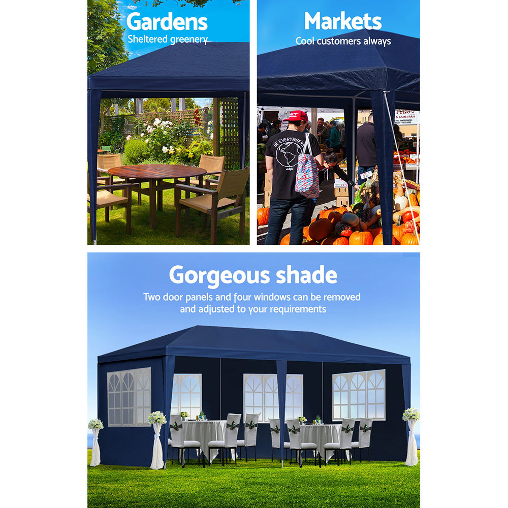 Instahut 3x6m Gazebo Marquee Tent Outdoor Blue
